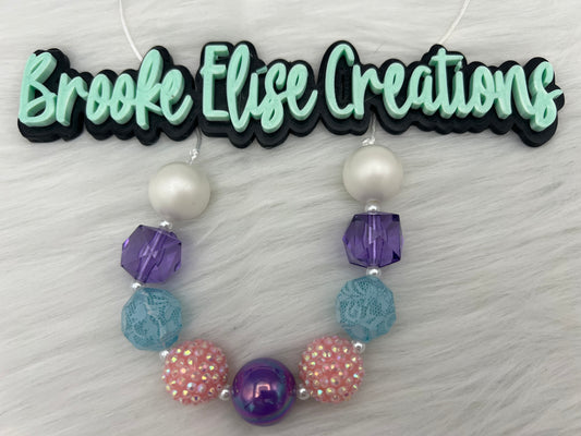 Pink purple blue necklace