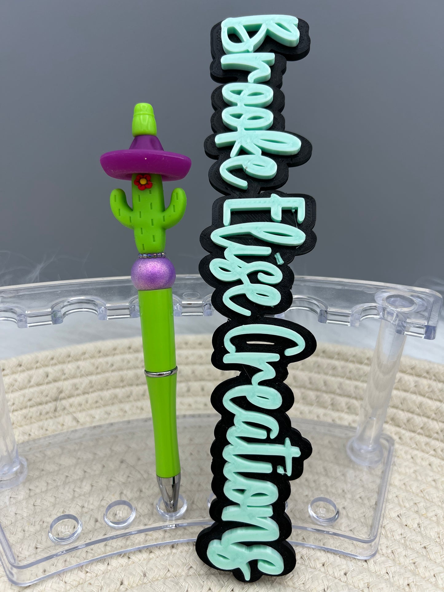 Purple sombrero cactus pen