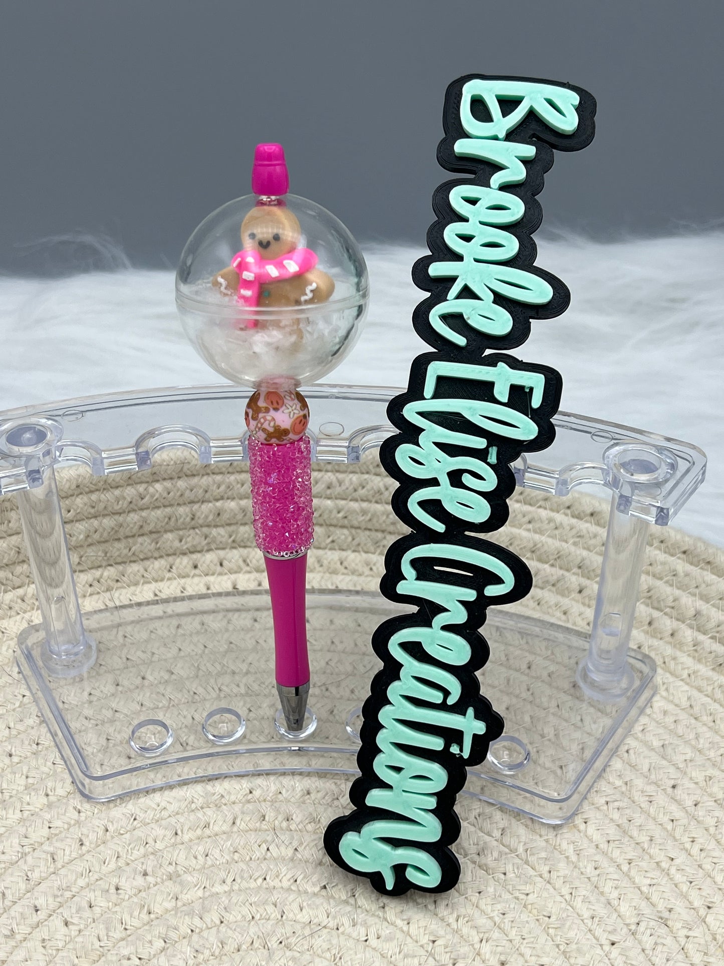 Gingerbread snowglobe pen