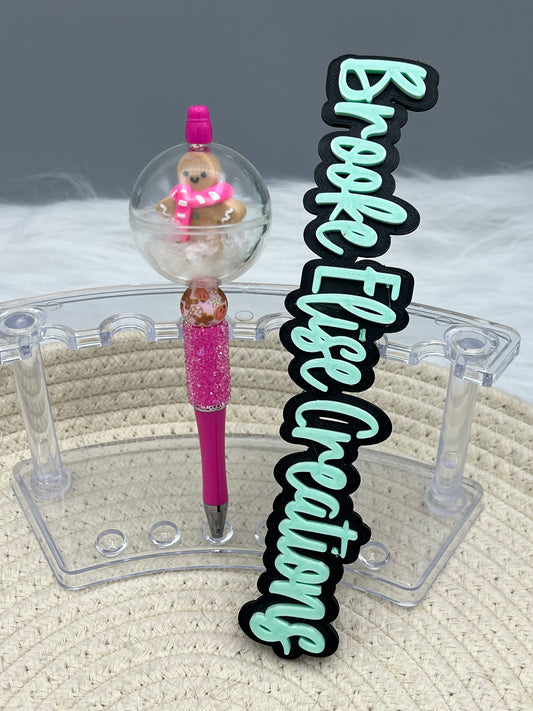 Gingerbread snowglobe pen