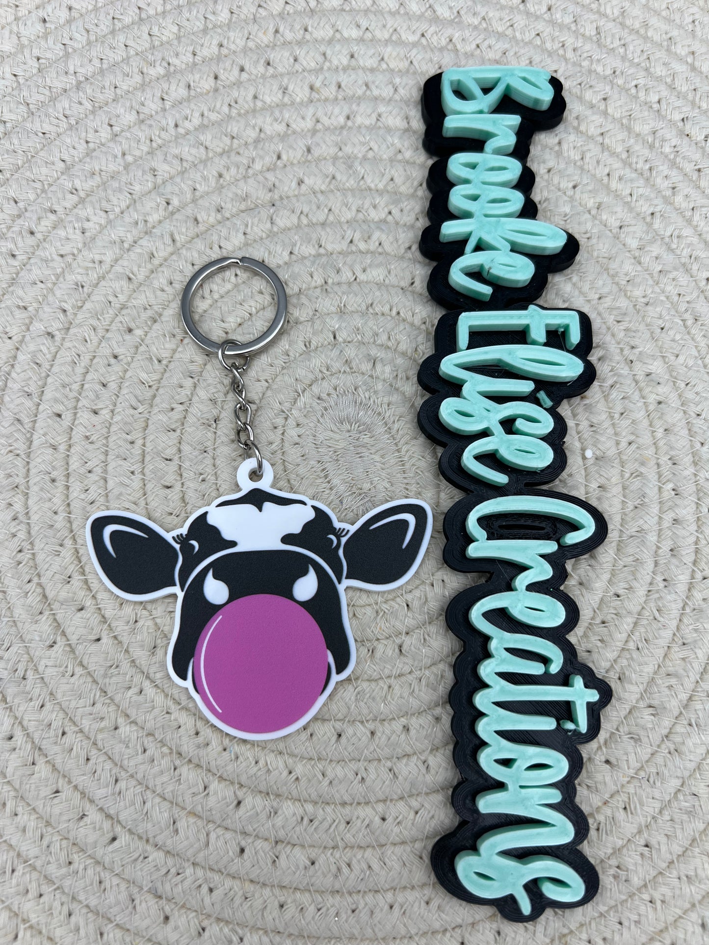 Cow keychain