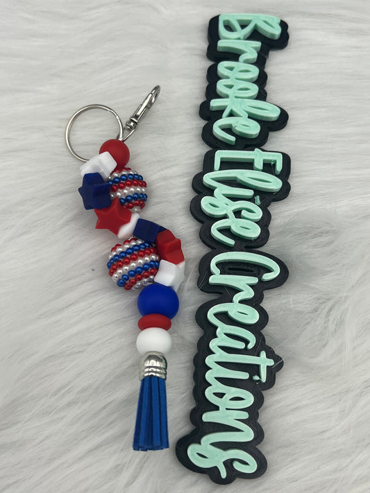 Patriotic wave lanyard